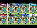 Minecraft 2011 3ds vs psp vs ps vita vs android vs wii u vs switch vs ps3 vs xbox 360 vs ps4 vs pc