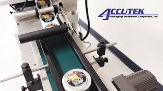 Automatic Pressure Sensitive Top Labeler - Accutek Packaging Equipment Company, Inc.