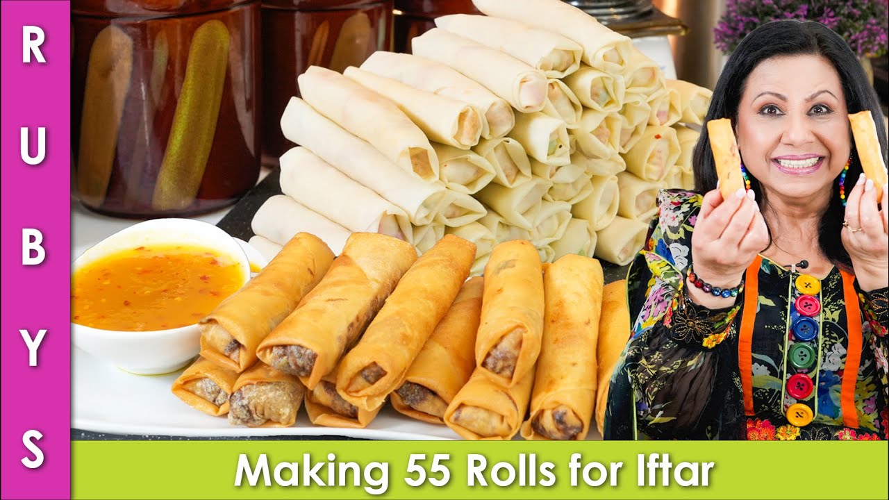 Making 55 Rolls for Iftar Dawath Fast and Easy Technique for Ramadan 2023 in Urdu Hindi - RKK
