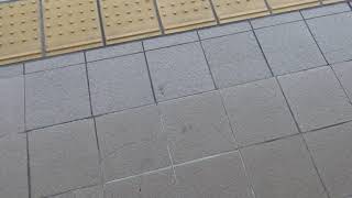 新快速姫路行き予告放送西明石～姫路間臨時各駅停車。神戸駅10分遅れて到着
