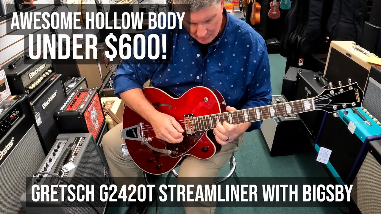 UNDER $600! - Gretsch G2420T Streamliner Hollow Body Guitar with Bigsby B-60 Vibrato - Sound Samples - YouTube UNDER $600! - Gretsch G2420T Streamliner Hollow Body Guitar with Bigsby B-60 Vibrato - Sound Samples - YouTube
