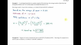 STA 215 - Desired Sample Size for Single Mean (Ch. 8 Pt. 2)