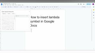 How to insert lambda symbol in Google Docs