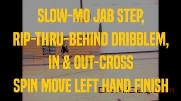 Slow-Mo Jab Step, Rip-Thru-Behind Dribble, In & Out-Cross Spin Move Left Hand Finish | Dre Baldwin