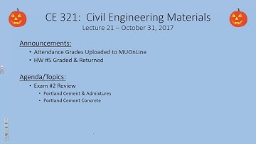 CE 321 Lecture 21:  Exam #2 Review (2017.10.31)