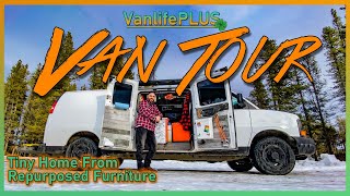 VAN TOUR | Tiny Home from Repurposed Furniture