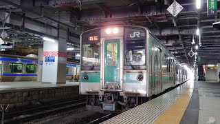 701/E721系東北本線普通白石行き仙台駅出発  Series 701/E721 Tohoku Main Line Local for Shiroishi departing Sendai Sta