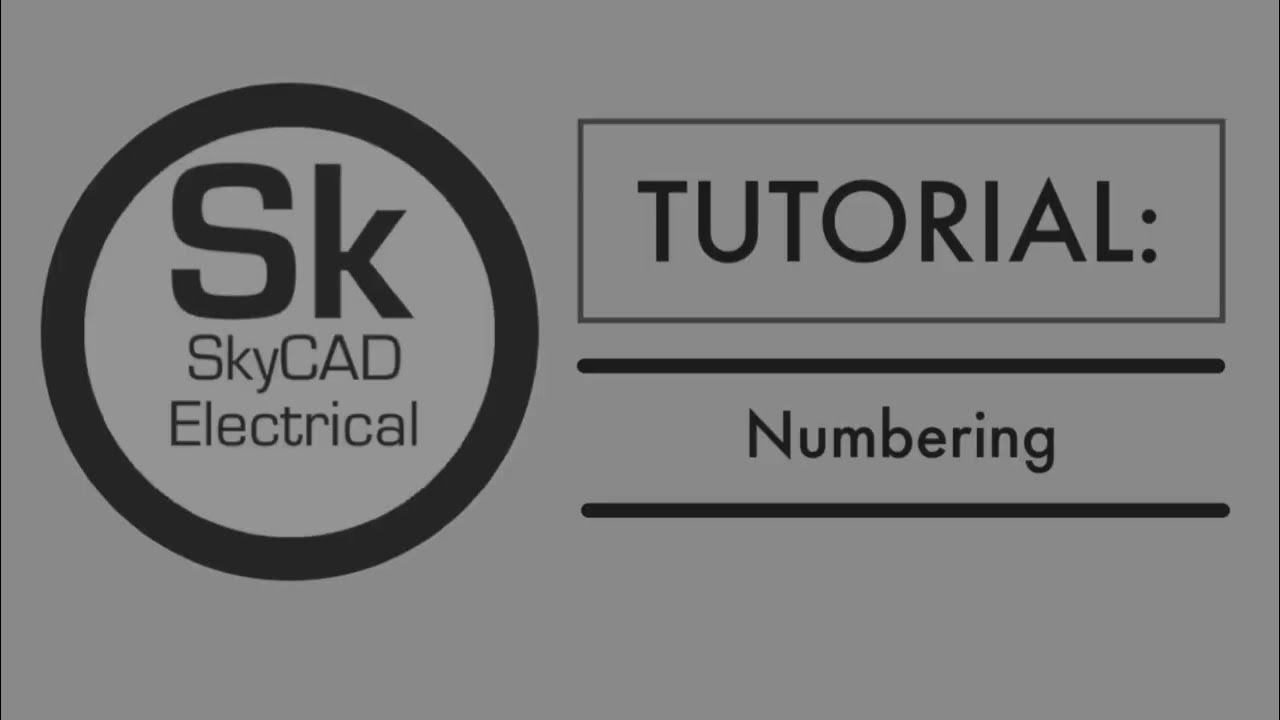 SkyCAD Electrical Numbering process YouTube