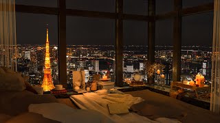 4K Tokyo Cozy Bedroom with Relaxing Piano Jazz Music for Relax and Study