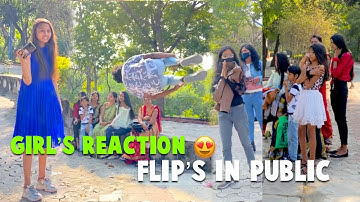 Girl’s reaction 😍/Flip’s in public/ backflip height// hyperhook aashish