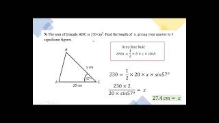 Area of a triangle