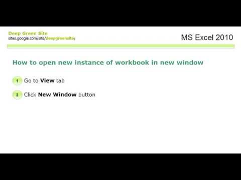 open excel file in new window 2010