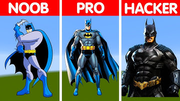 NOOB vs PRO vs HACKER Minecraft Pixel art – Batman