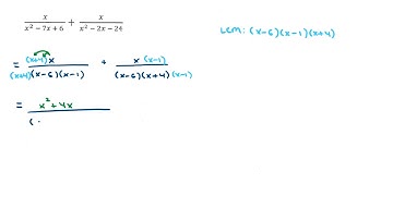 Combining Rational Expressions Using the LCM Method (video 2)