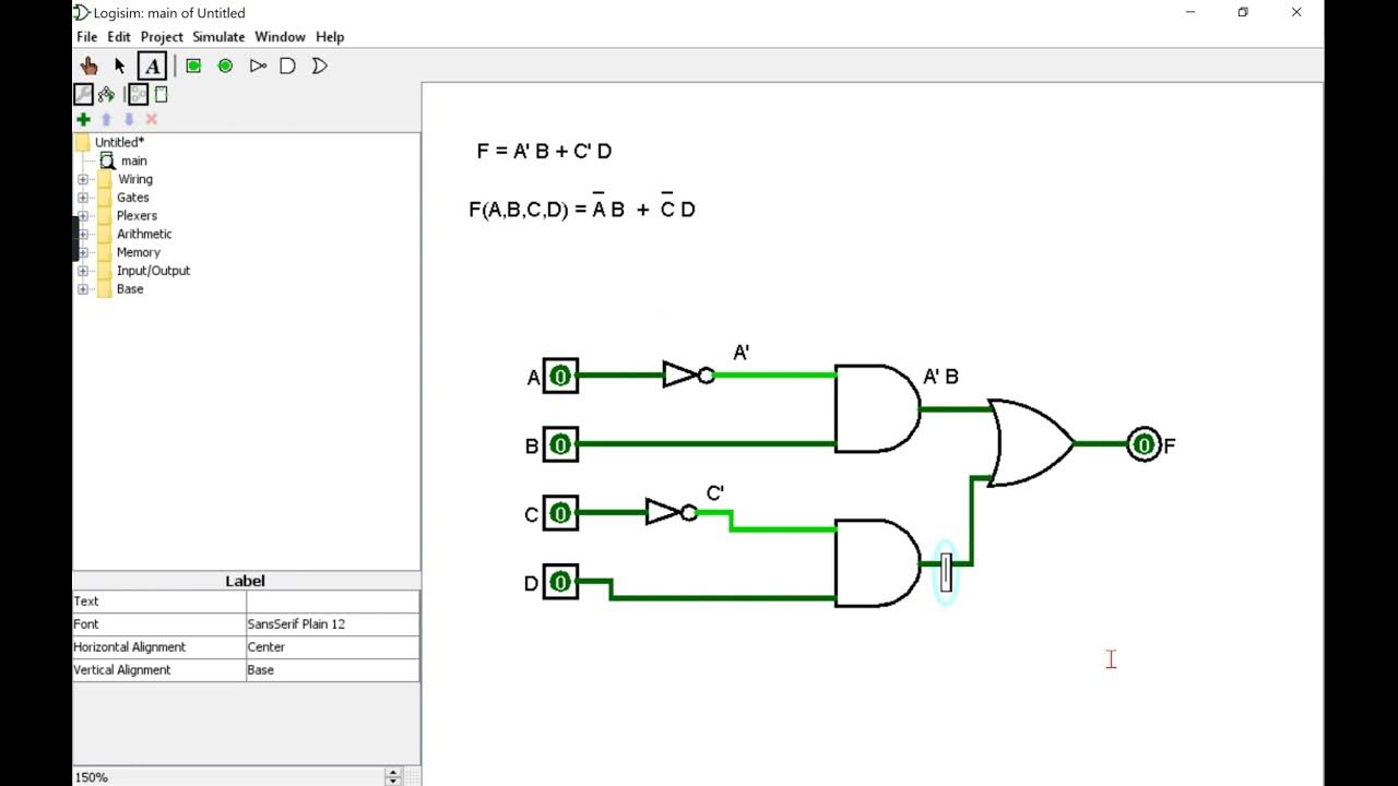 How to connect and Simulate a Combinational Boolean Expression in