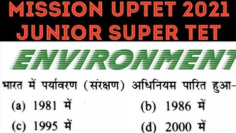 UPTET 2021 || Junior SuperTET EVS Most Important Questions