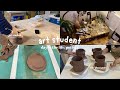 Day in the life of a art student pottery making grwm