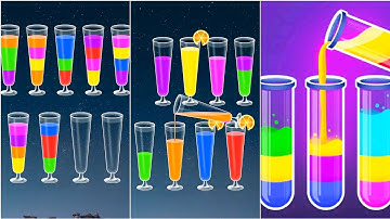 Color Water Sort Wooden Puzzle Gameplay 9, Android Games ios Walkthrough Simulator Think Brain