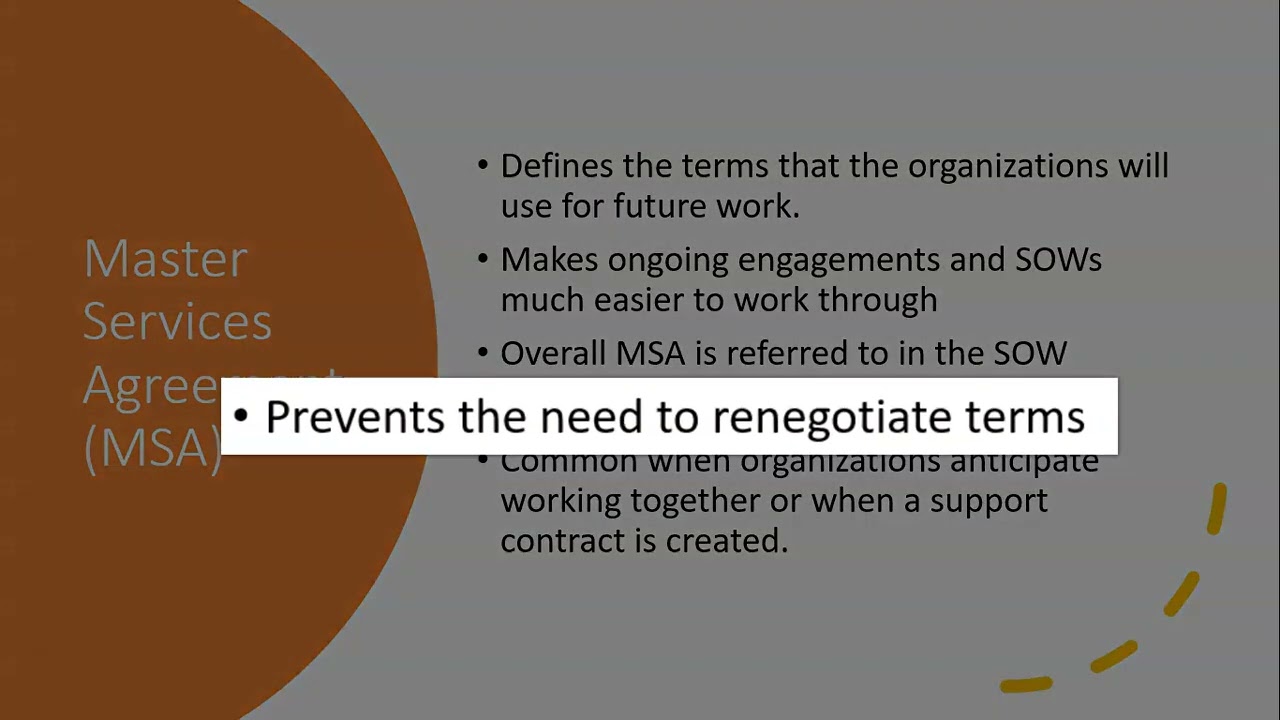 The Master Service and Nondisclosure Agreements