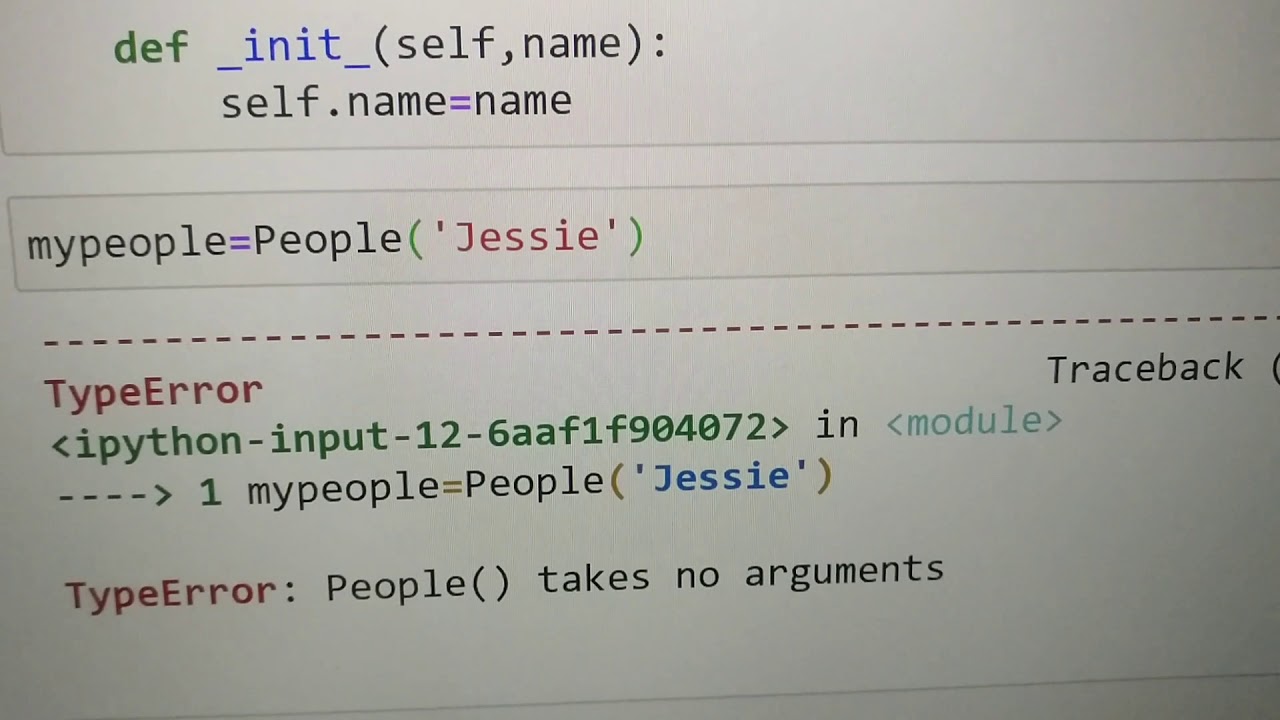 #Python #Error #Class Takes No #Argument Error