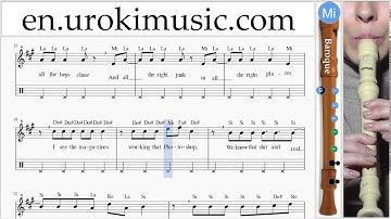 How to Play Recorder B. Meghan Trainor All About That Bass Part#2 Melody School Learn Class Course T