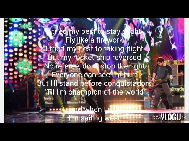 Coldplay: Champion of the world video with lyrics class=