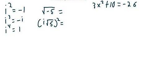 Algebra 2 5.4 Complex Numbers