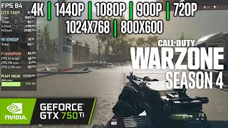 GTX 750 Ti | Call of Duty Warzone - Season 4 - 4K, 1440p, 1080p, 900p, 720p, 1024x768, 800x600