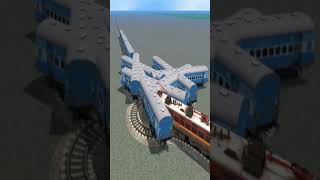 Craziest Massive Train On Circle Bumpy Railroad 💥😳 BeamNG.Drive Train Simulator 3D #shorts