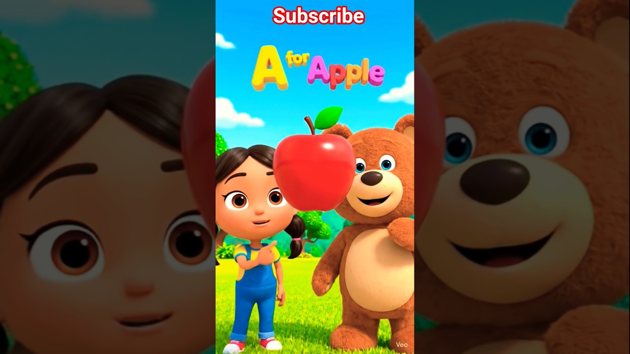 👉 ABC Learning for Kids 🧒 | A for Apple 🍎 | Cute 3D Cartoon Alphabet Shorts 