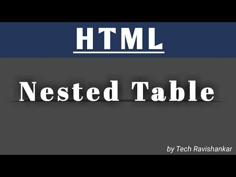 Nested Table In Html (Hindi)
