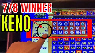 Keno $100.00 Buy in Cleopatra LOT OF BONUS PLAY FREE SPINS and Jackpots 7 of 8 Winner & Video Poker screenshot 1