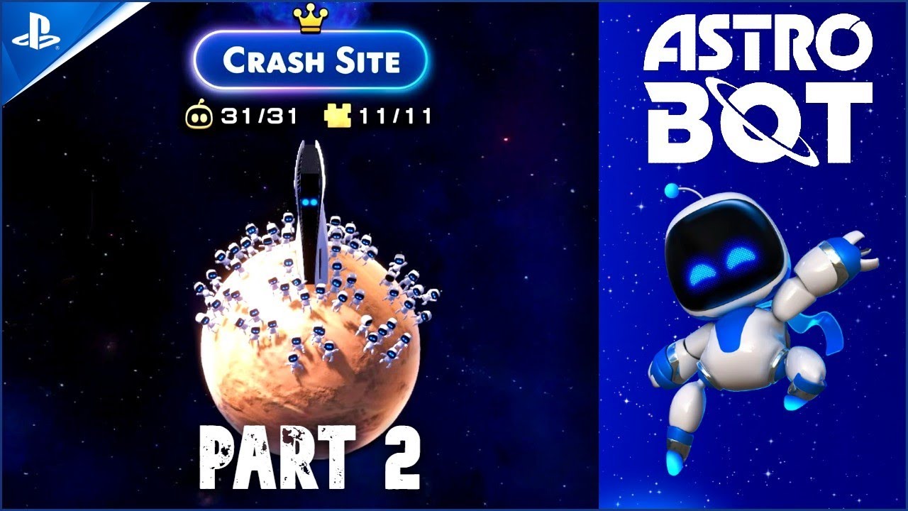 Astro Bot Crash Site Bots, Puzzles, Eggs, Trophies. PART 2.