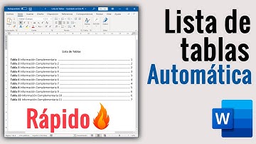Cómo crear una LISTA o INDICE de TABLAS AUTOMATICO en Word. Muy Fácil y Rápido