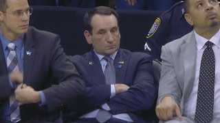 Coach K Pleads His Case But Gets Technical vs Louisville
