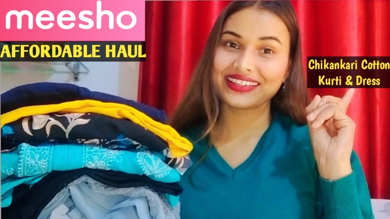 Meesho Chikankari Kurti Under ₹ 300 Meesho Dresses Haul Meesho