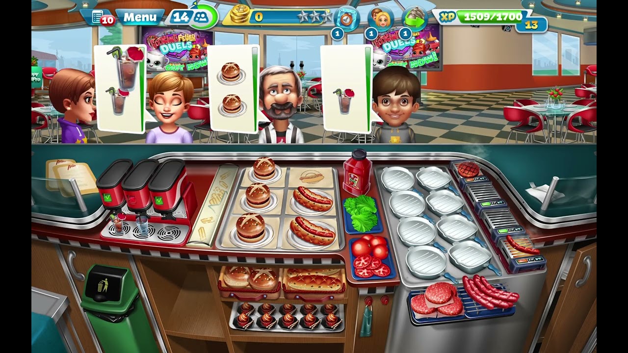 COOKING FEVER | FAST FOOD COURT | Levels 11-15 | 3 stars |