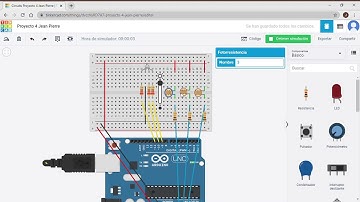 Circuito proyecto 4 arduino LAMPARA DE MEZCLA DE COLORES (Tinkercad)