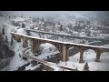 Snowy Vorokhta Viaduct from above 2021
