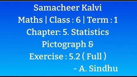 6th Maths Term 1 | Samacheer | Chapter 5 | Statistics | Exercise 5.2 | Pictograph
