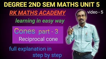Definition and problems on Reciprocal cones || cones  | detailed explanation