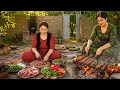 Iranian Rural Cuisine | Charcoal Kebab, Authentic Food of Zagros Village