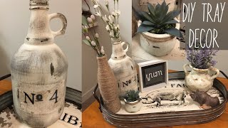 DIY FARMHOUSE TRAY DECOR CENTERPIECE!!!