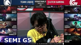 TL vs CG - Game 5 | Semi Finals S9 LCS Summer 2019 | Team Liquid vs Clutch Gaming G5