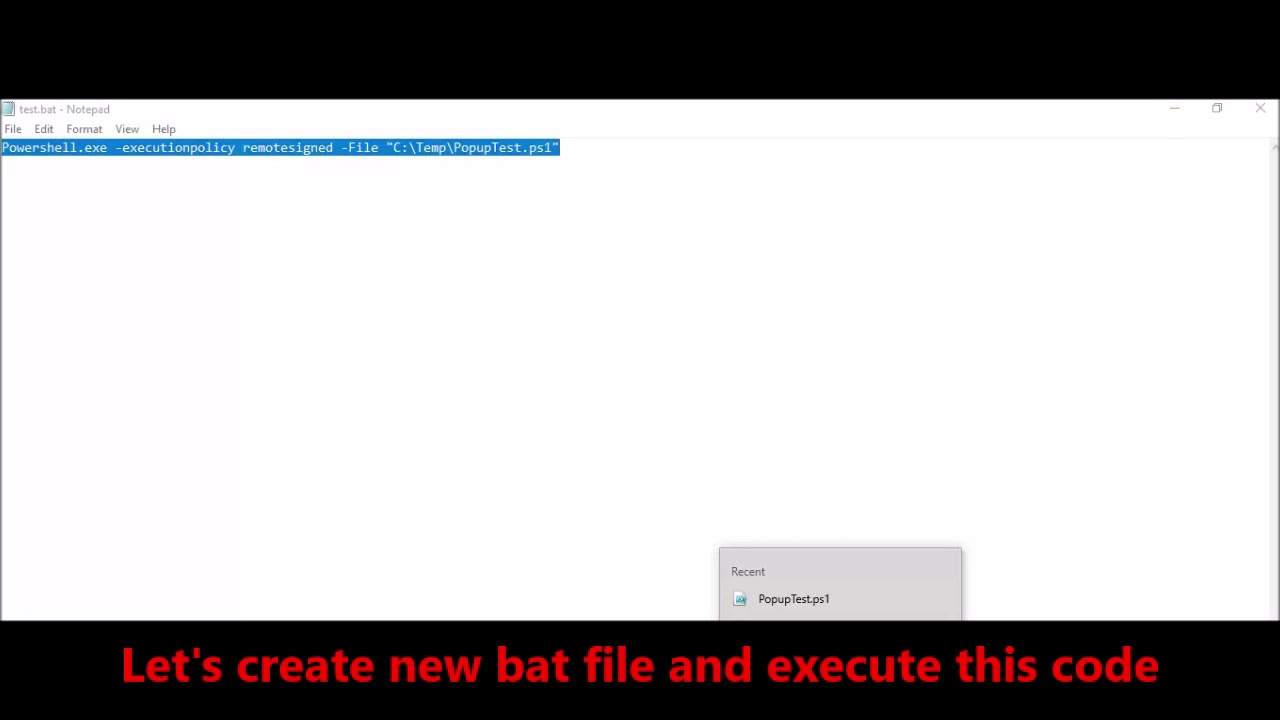 Bat File To Execute Powershell