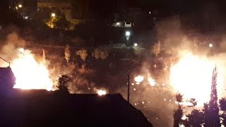 حريق كبير في كفر دونين بلبنان شاهد بالفيديو