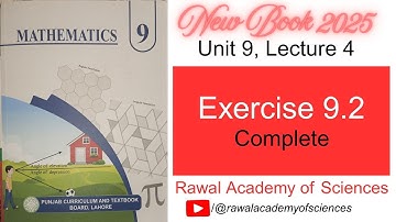 Exercise 9.2(Complete), 9th Maths New Book (2025) Punjab Boards