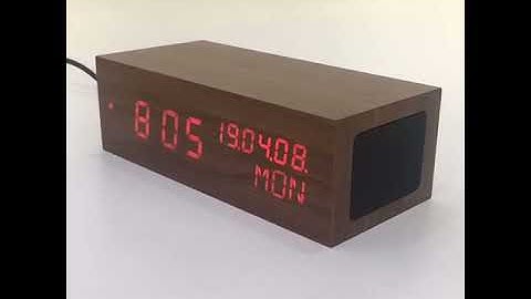 Wooden Alarm Clock by Bluetooth Speaker function & Calendar & Time Display From WellClock