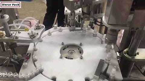 Automatic 6ml 10ml 30ml spray pump bottle rotary filling screw capping machine testing video