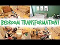 MASSIVE BEDROOM CLEAN + MAKEOVER! MESSY ROOM TRANSFORMATION! EXTREME CLEANING MOTIVATION! DECLUTTER!